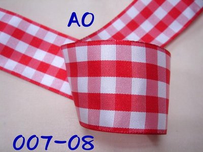 紅白格子緞帶(007-08AO)~Jane′s Gift~Ribbon用於服飾.髮飾配件DIY、包裝材料