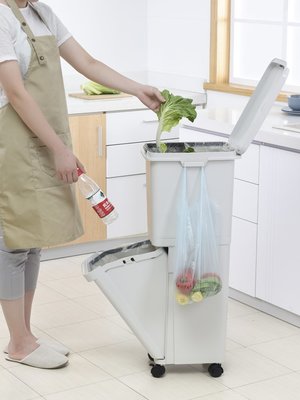 品如衣櫃 軟毛刷 日系清潔劑 居家家雙層干濕分離分類垃圾桶客廳廚房帶蓋拉圾桶家用大號垃圾筒