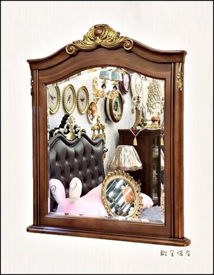 歐式古典風 立體描金木製造型玄關鏡 高質感 大尺寸立體穿衣鏡化妝鏡壁鏡掛鏡吊鏡子立鏡【歐舍家居】