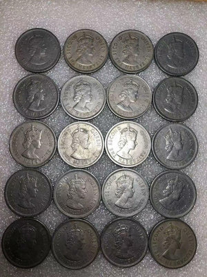 【二手】 香港伊麗莎白大一元硬幣 1960年–1970年 二十1760 錢幣 紙幣 硬幣【經典錢幣】
