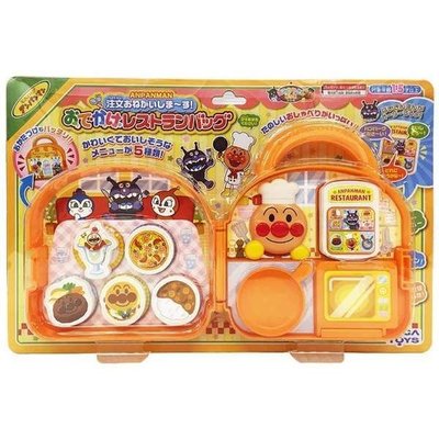 日本進口 Anpanman 麵包超人 手提餐廳玩具組 音效 點餐遊戲 可攜式餐廳 扮家家酒  廚師