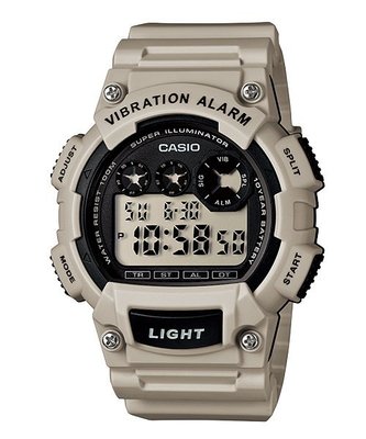 【CASIO 專賣】數字錶 W-735H-8A2 倒數計時 每日鬧鈴 震動 碼錶 超亮LED 防水100米