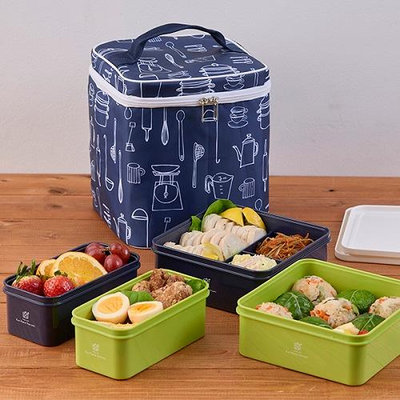【Apple 艾波好物】日本栗原晴美 大容量 野餐盒 保溫保冷袋 休閒便當盒 飯糰 炸雞 沙拉 水果盒