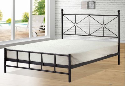 ☆[新荷傢俱] W 153☆簡約鐵製雙人鐵床 床架 黑色鐵床 白色鐵床