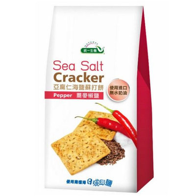 統一生機 亞麻仁海鹽蘇打餅-蕎麥椒鹽168公克/包