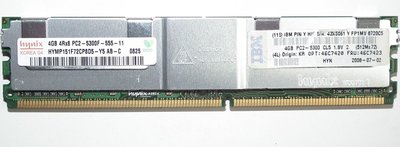 海力士FB-DIMM DDR2-667 4GB伺服器記憶體PC2-5300F-555-11 4GB HYNIX 4RX8