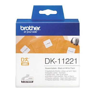 BROTHER 23x23mm DK-11221 耐用型紙質 白底黑字 原廠 定型標籤 標籤帶