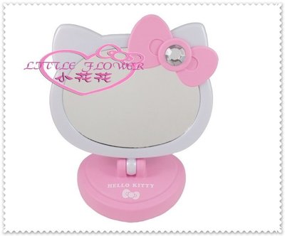 小花花日本精品♥ Hello Kitty  造型觸控LED燈桌鏡 化妝鏡立鏡 旋轉鏡 鏡子 粉色臉頭 56986600