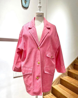 Chanel vintage 粉色牛仔布oversize 外套