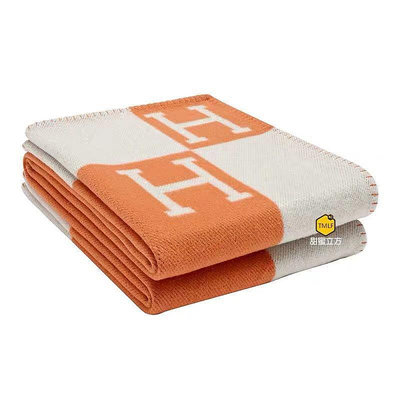 字母H披肩羊毛空調旅游蓋毯辦公室毯子羊絨毛毯保暖加厚