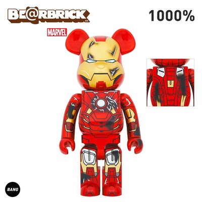 【Bang】預售 Bearbrick 1000% IRON MAN 漫威 鋼鐵俠 MK7 戰損版漫威手辦玩具