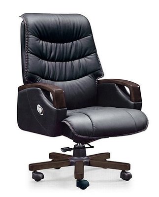 [ 家事達]台灣OA-292-2 大型辦公椅 (8875/牛皮) 特價 洽談椅 電腦椅