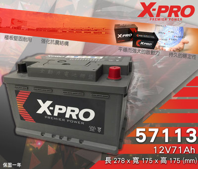 全動力-X-PRO 57113 (12V71Ah) 歐規車款 進口電池 同56828 福特 BMW BENZ 福斯適用