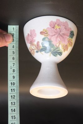 中華陶瓷-胭脂紅花-罕見小茶杯-完整陶器(免運費~建議自取確認)