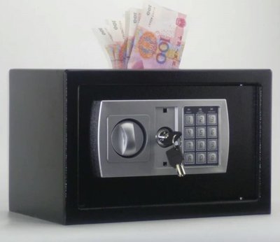 旋鈕款黑色-電子式收款箱/投幣箱櫃/儲幣箱/保險箱-