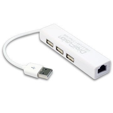 喬格電腦~伽利略 USB2.0 10/100 Lan 網路卡 + 3埠 HUB