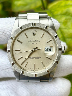 勞力士 ROLEX 型號15210 十三劃 銀色面盤 錶徑34mm 動力3135 年份1990年 E字頭