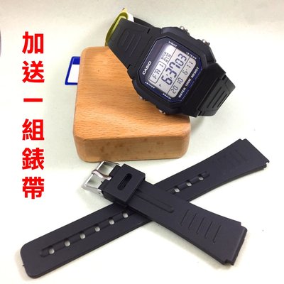 【送一條代用錶帶】CASIO - 10年電力 黑武士電子錶 (W-800H-1A)- 黑 / 36.8mm 消防員 警察 警消人員 執勤時最適用又耐操的手錶