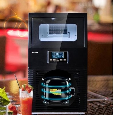 下殺 製冰機制冰機沃拓萊40KG全自動智慧商用奶茶店小型家用方冰塊酒吧制冰機