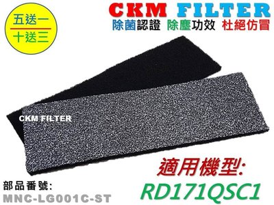 【CKM】適用 LG 樂金 RD171QSC1 除濕機 超越 原廠 抗菌 抗敏 除塵 除臭濾網 濾芯 AAFTQA002