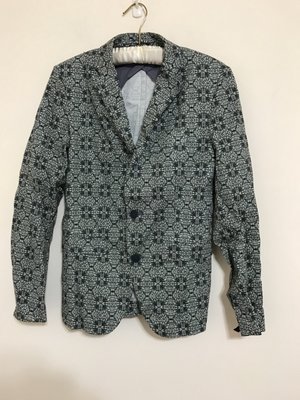 sisley 英倫 時尚 帥氣 風格 西裝 外套 古著 印花 款式 20171224-7