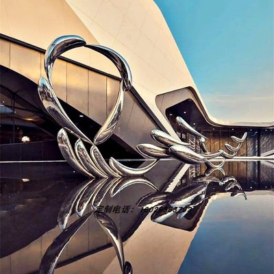 現貨熱銷-不銹鋼魚群雕塑戶外水池景觀魚抽象動物鏡面海豚大型鏤空鯨魚擺件爆款