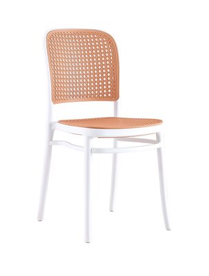 【生活家傢俱】JF-481-2：白色塑膠餐椅【台中家具】塑膠藤餐椅 書桌椅 洽談椅 造型椅 椅子 北歐風餐椅 PP餐椅