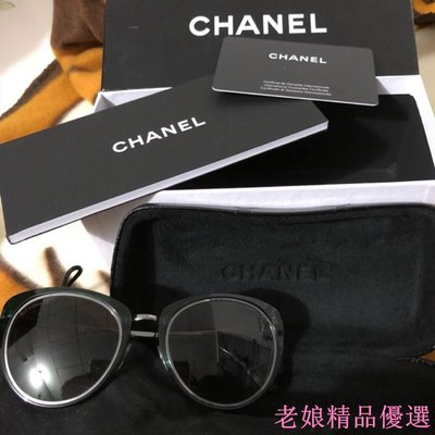 Chanel 太陽眼鏡 墨綠色框架 灰黑色鏡片 chanel 墨鏡
