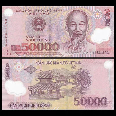亞洲-越南50000盾塑料鈔 古都順化皇宮 2014-17年