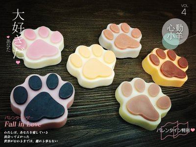 心動小羊^^韓國新品6聯矽膠模具/超美-DIY手工皂模具/模具/可愛貓爪糖模翻糖、香磚、迷你皂模