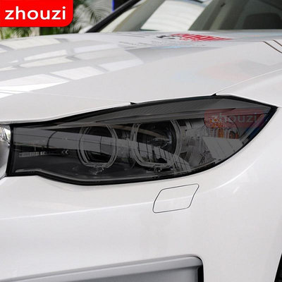BMW 2 件適用於寶馬 3 系 GT F34 2013-On 汽車大燈色調黑色保護膜保護透明 TPU 貼紙配件