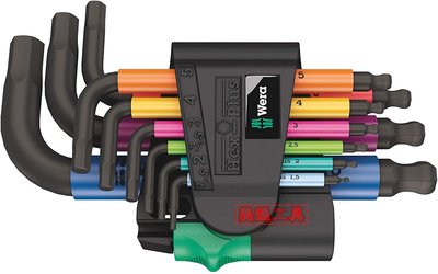 【美德工具】Wera 950/9 彩色版六角扳手(球頭) L-key 9件組(短版強力型)