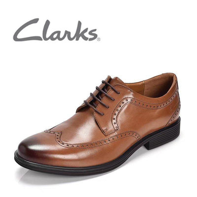clarks其樂男鞋新款經典英倫風商務皮鞋布洛克正裝鞋宴會系帶單鞋
