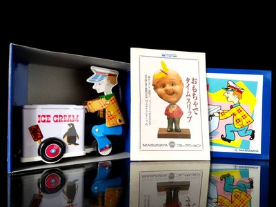 B-9 櫃 ： 日本製 鐵皮 MASUDAYA 增田屋  ICE CREAM VENDER 冰淇淋攤車　　天富玩具店