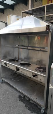 厚料不鏽鋼 煙罩型3口炒台 在大里區中興路二段781號南門餐廚與網路同步販售中