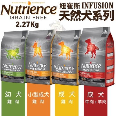 Nutrience紐崔斯 INFUSION天然犬糧系列2.27Kg 幼犬/成犬/小型成犬 犬糧