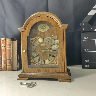 好成色德國古董機械座鐘 提鈴鐘表橡木壁爐鐘