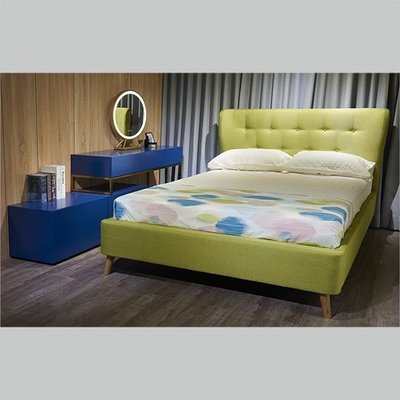☆[新荷傢俱]☆23G 480 北歐雙人6尺綠布床架 丹麥床架 雙人床
