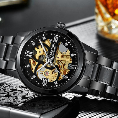 現貨男士手錶腕錶TIANNBU機械錶男士全自動機械手錶防水夜光商務廠家機械手錶