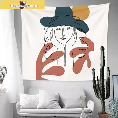 促銷打折 北歐掛布ins簡約床頭臥室裝飾掛毯色彩人物抽象背景布網紅布定制