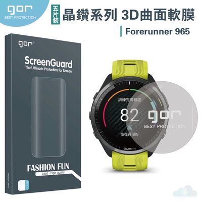 GOR Garmin Forerunner 965 晶剛膜 手錶保護貼 透明 5片入 滿版 軟膜 保護貼