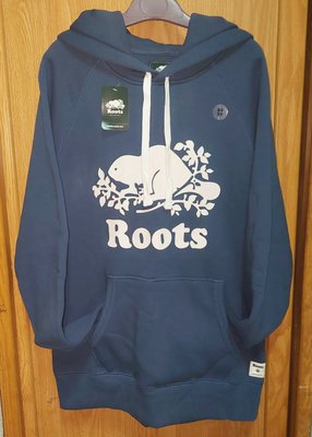 品牌  Roots 全新正品 - 經典海狸LOGO刷毛布連帽 t上衣 長袖