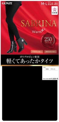 【拓拔月坊】GUNZE 郡是 SABRINA WARM+　輕巧、暖感～250丹 PP纖維 保暖褲襪　日本製～新品！