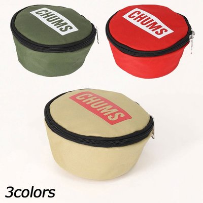 =CodE= CHUMS LOGO SIERRA CUPS CASE 露營餐碗收納袋(卡其紅綠) CH60-3476 包