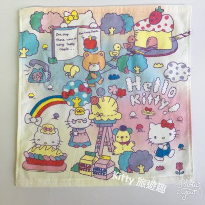 [Kitty 旅遊趣] Hello Kitty 毛巾 小方巾 凱蒂貓 小毛巾 手帕毛巾
