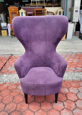 【二手倉庫-崇德店】二手家具☆紫色高背沙發椅☆單人椅 沙發椅 高背椅 餐廳椅 咖啡椅 工作椅 布沙發椅 單人沙發椅