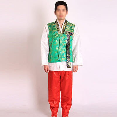 高雄艾蜜莉戲劇服裝表演服*韓服*傳統朝鮮男士韓服-綠色*購買價$900元/出租價$400元