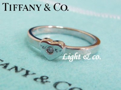 【Light &amp; co.】專櫃真品 TIFFANY &amp; CO 純銀 愛心 心型 戒指 Open Heart 單鑽 鑽石
