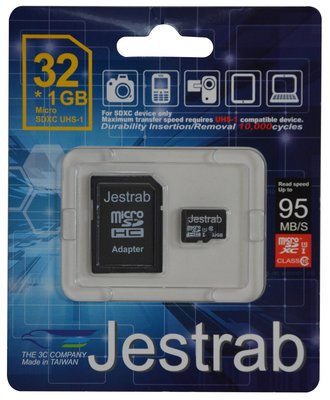 只要創見、金士頓半價的高C/P值 Jestrab 32G micro SD card CL10 UHS-Ⅰ（含轉接卡）