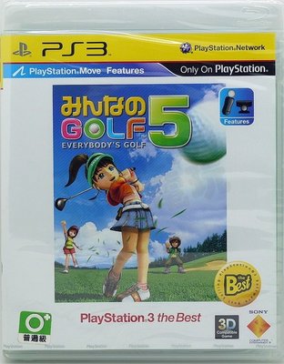 【全新未拆】PS3 全民高爾夫5 GOLF5 Best版 亞洲日文版 (支援3D及Move)【台中恐龍電玩】